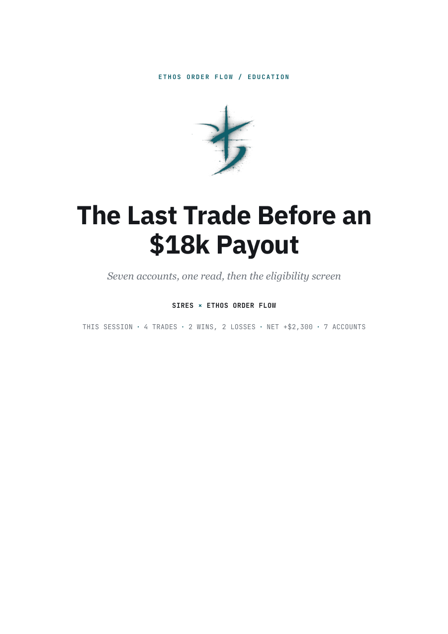 The Last Trade Before an $18k Payout, first page